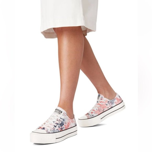 NEW Converse Chuck Taylor All Star Platform Low "Washed Florals" Sneakers Size 8 - Picture 2 of 8